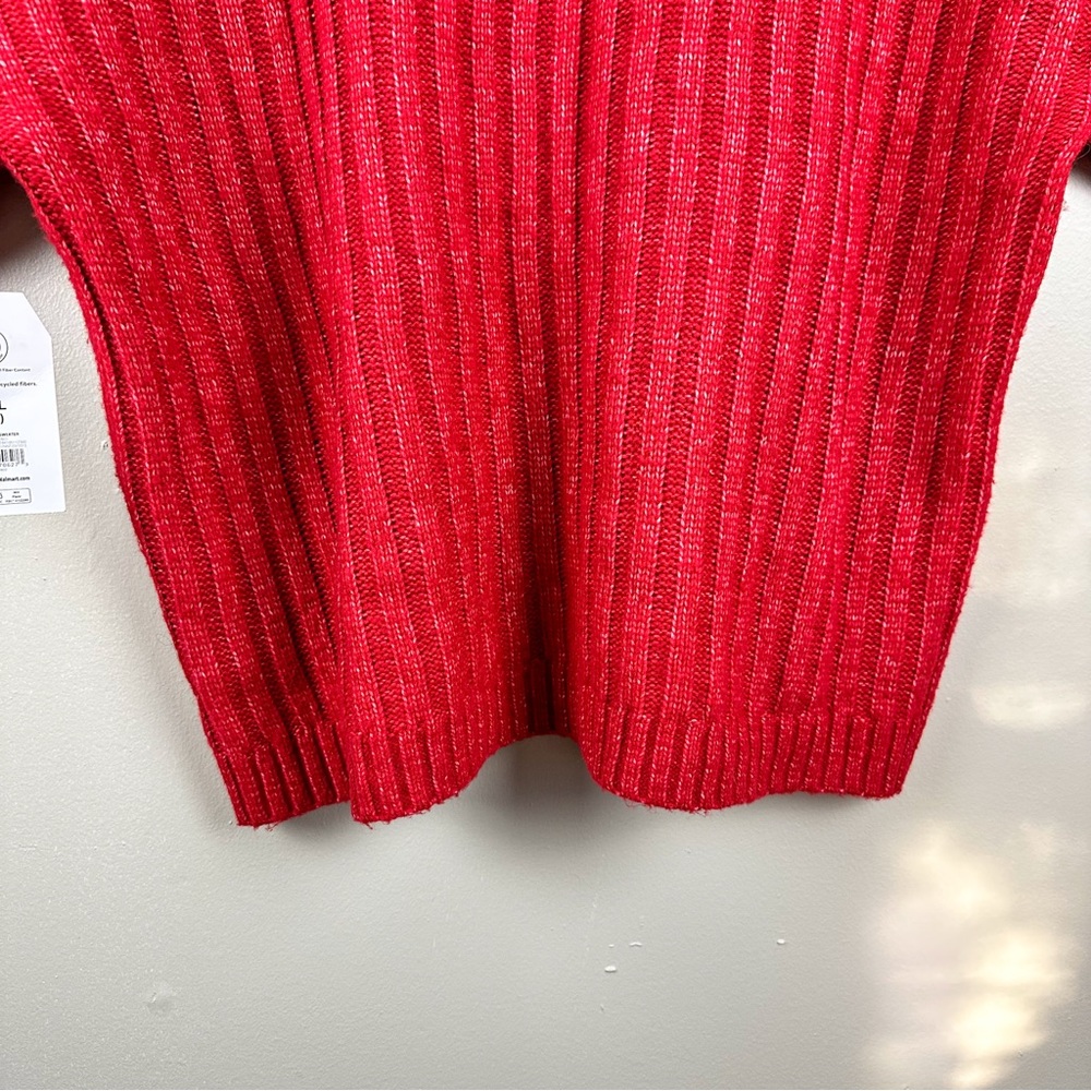 Time and Tru Red Plus Size Turtle Neck Knit Chunky Sweater - Picture 6 of 10